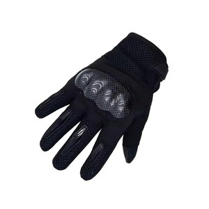 Gants de moto à doigts entiers en polyester noir, antidérapants, respirants, avec fermeture auto-agrippante, unisexes, pour usage extérieur, toutes saisons - Product Image 2