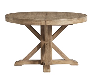 โต๊ะรับประทานอาหารแบบกลมเรียบง่ายทำจากไม้สักเนื้อแข็งทำจากไม้ที่มีคุณภาพโต๊ะมีความทนทานสำหรับการใช้งานในร่มและกลางแจ้ง - Product Image 1