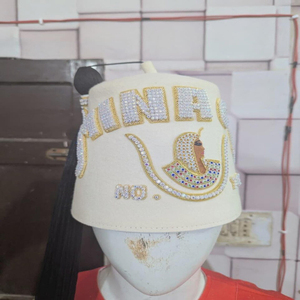 Nuevos Pasadores de Borlas Blancos de Reproducción Personalizada para Fez, 100% Lana, Bordado a Mano, Adornados con Pedrería, Transpirables, para Sombreros Casuales de Exterior - Product Image 3