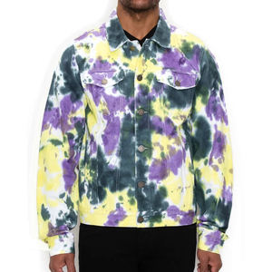 Chaqueta de mezclilla tie-dye para hombre fabricada en Pakistán, color personalizado, chaqueta de mezclilla tie-dye para hombre con logo personalizado, chaqueta de mezclilla para hombre - Product Image 1
