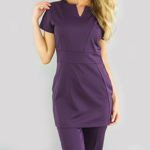 Uniforme de algodón para esteticista, túnica de trabajo, servicio OEM, túnica para recepcionista de spa y salón de belleza, personal de hotel. - Product Image 5