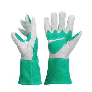 Gants de soudage TIG robustes en cuir pleine fleur et croûte de cuir, résistance à la chaleur, protection anti-coupure, protection des mains et des bras - Product Image 5