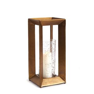 Porte-bougie élégant à 3 bougies avec cadre doré et verres pour une décoration intérieure élégante et un éclairage de table - Product Image 4