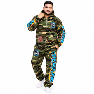 Conjunto Deportivo de Camuflaje Personalizado para Hombre, Sudadera con Cremallera Completa y Pantalones Jogger, Estampado en Serigrafía, Ropa Deportiva OEM al por Mayor - Product Image 5