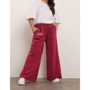 Pantalones de chándal anchos de color liso para invierno, con bolsillos laterales multifunción, corte holgado, estilo urbano, para chicas - Product Image 1