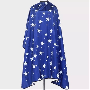 Bata de Barbero Impermeable de Poliéster Azul Estrella con Detección de Agujas y Fusión sin Costuras Unisex - Product Image 1