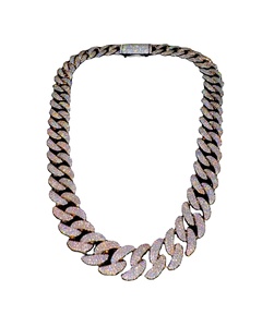 ห่วงโซ่เพชรโมอิสสำหรับผู้ชายได้รับการรับรองเงินสเตอร์ลิงเคลือบโรสโกลด์แบบฮิปฮอปแบบคิวบา - Product Image 1