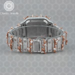 Reloj de Lujo Charm_Jewells para Hombre, de Acero Inoxidable, Caja de 40 mm, Movimiento Mecánico Analógico, Cronógrafo, Detalles de Diamantes, Fecha Automática - Product Image 3
