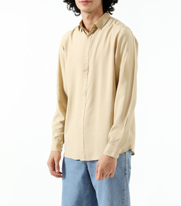 Camisa de Hombre de Última Moda, Corte Regular, Manga Tres Cuartos, Cuello Clásico, Satén, Verano, Estilo Vintage, Casual, para Negocios - Product Image 1