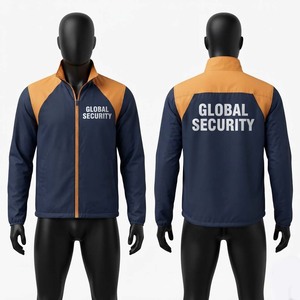 เสื้อแจ็คเก็ตทำงานผู้ชาย พรีเมียม 150 GSM ผ้าวูล/วิสโคส มีฮู้ด กันน้ำ กันรังสียูวี สำหรับฤดูหนาว สีกรมท่า-ส้ม  ตกแต่งแผงไหล่  เสื้อแจ็คเก็ตนิรภัย - Product Image 1