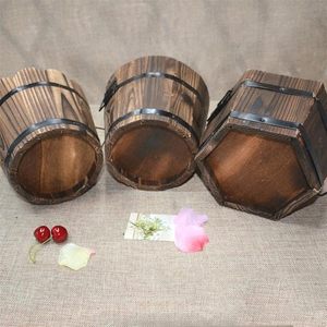 Pot de fleurs rustique en bois de style seau pour la décoration de la maison, du jardin et du balcon - Product Image 6