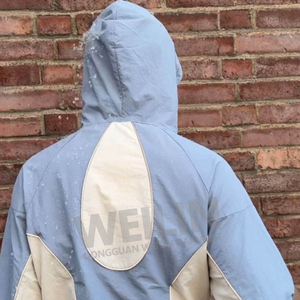 Custom Streetwear Reflective Oversized Baggy Zipper Polyester Nylon Wind Breaker <b>Jacket</b> and Short Se - Product Image 3