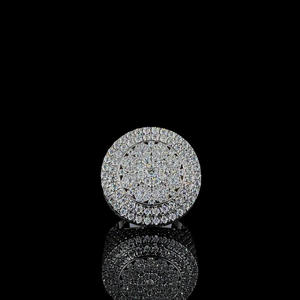 Lab Grown Diamond Round Halo Statement <b>Ring</b> for <b>Men</b> Iced Out White Gold Luxury Hip Hop Cluster <b>Pinky</b> <b>Ring</b> - Product Image 1