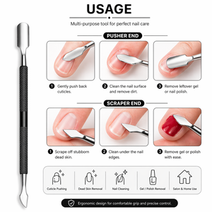 Fine Touch Durable <b>Cuticle</b> Pusher Nail Grooming <b>Tool</b> For Dead Skin Removal And Precision Nail Cleaning - Product Image 6