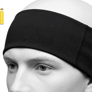 SAMAVIA Bandeau de sport unisexe en nylon noir uni, extensible, anti-transpiration, idéal pour le fitness, la course, la gym et le yoga - Product Image 4