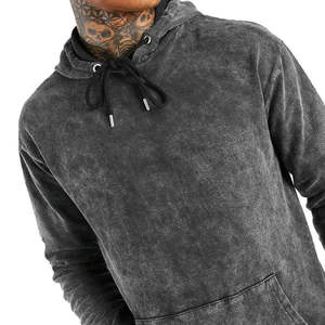 Conjunto de Pantalones Cortos y Sudadera con Capucha Personalizados con Logotipo, Sudadera Corta y Pantalones Deportivos con Bordado, Lavado Ácido, para Hombre - Product Image 3