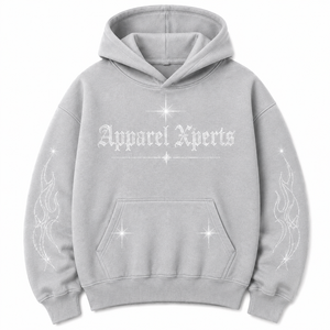 Sweat à capuche personnalisé avec strass en forme de flamme, surdimensionné, en molleton de coton épais, style streetwear Y2K - Product Image 5