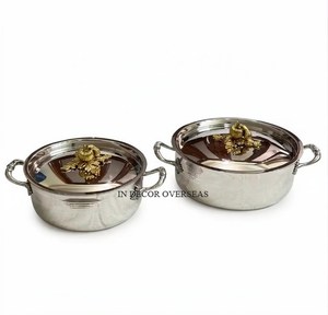 ชุดหม้อกระทะสเตนเลสสตีลยุโรปขัดเงาอย่างดี พร้อมดีไซน์ลายตอกโลหะ สำหรับงานบุฟเฟ่ต์และจัดเลี้ยงระดับพรีเมียม - Product Image 2