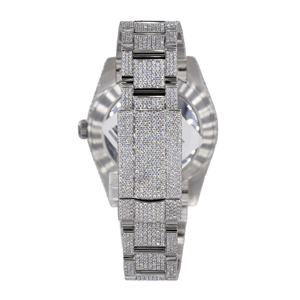 Reloj Iced Out de Moissanita con Diamantes VVS, de Moda Hip Hop, de Acero Inoxidable Premium, Cuarzo, Analógico para Hombre, Correa de 20mm, Esfera de Cristal - Product Image 3