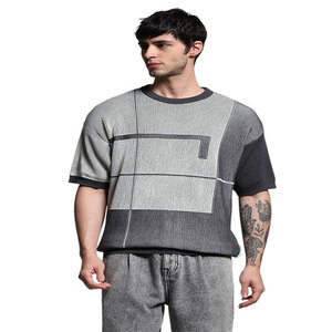 Camiseta de Punto para Hombre, Corte Regular, Manga Corta, Cuello Redondo/en V, Casual, Transpirable, 100% Algodón, Anti-Pilling, Secado Rápido - Product Image 1
