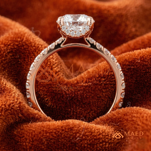 Moissanite Round <b>Solitaire</b> <b>Ring</b> for Women Rose Gold Engagement Anniversary Jewelry Elegant Daily Wear Style - Product Image 2