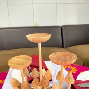 Handmade Durable Heat Resistant Wooden <b>Mushroom</b> Candle Stand Eco Friendly Home <b>Decoration</b> Fancy Shape Tea Light Holder - Product Image 2
