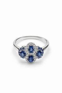 Bague sertie de rubis et de diamants en argent sterling 925 plaqué rhodium - Product Image 5