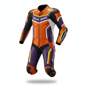 Traje de Motociclista de Cuero Hecho a Medida |   Equipo de Protección Contra Impactos de Alta Velocidad |   Traje de Cuero Vacuno de Primera Calidad Teñido en Tambor de 1.3 mm - Product Image 2