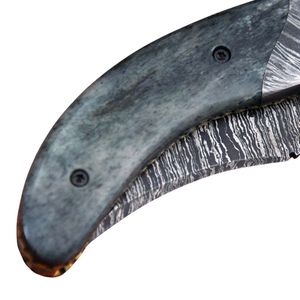 Handmade Damascus Fixed Blade Hunting <b>Knife</b> with Wood Handle and Leather Sheath for Camping Hiking Outdoor <b>Utility</b> and Collect - Product Image 3