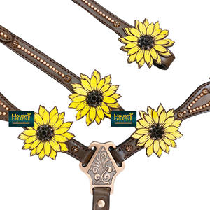 Equipo ecuestre suministrado de fábrica Deportes al aire libre Equitación Cuello de pecho Headstall en cuero Argentino para montar en senderos - Product Image 3