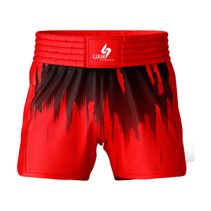 Shorts de boxe personnalisés pour hommes, design jaune et noir imprimé, polyester à séchage rapide, vêtements d'arts martiaux, coupe régulière, shorts MMA Muay Thai - Product Image 4