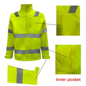 Chaqueta de Trabajo Personalizada de Alta Visibilidad, Chaqueta de Trabajo Impermeable Reflectante de Color Amarillo Fluorescente - Product Image 5