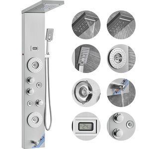 Sistema de Panel de Ducha con Pantalla LED, 6 Modos, Torre de Lluvia, Cascada, 4 Chorros de Masaje Corporal, Grifo para Bañera, para Conjuntos de Baño - Product Image 2