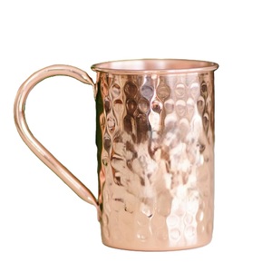 Mug en cuivre, tasse droite avec poignée, design vintage, mug à bière en métal pour la maison, bar, service de boissons, mug en cuivre - Product Image 2