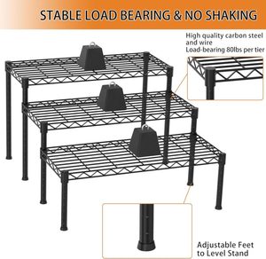 3 Tier Heavy Duty Wire <b>Storage</b> <b>Rack</b> Black Metal <b>Shelving</b> <b>Unit</b> <b>storage</b> box <b>storage</b> organizer <b>storage</b> <b>rack</b> metal - Product Image 3