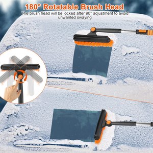 1pc 5 1 smontabile per rimuovere la neve kit estendibile raschietto per ghiaccio pala da neve regolabile a 180 gradi spazzolino da neve testa parabrezza per auto - Product Image 2