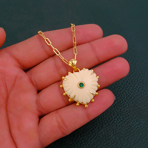 Elegante y Lindo Collar con Colgante en Forma de Corazón, Chapado en Oro, Cadena Clásica, Joyería Romántica, Regalo para Esposa - Product Image 4
