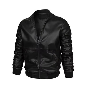 Veste en cuir véritable personnalisable, imperméable, style streetwear, pour hommes, commande en gros OEM, cuir de mouton, haute qualité, mode motard - Product Image 1