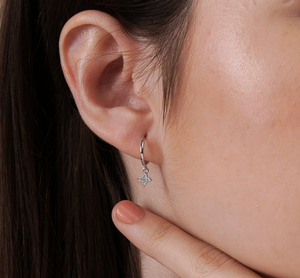 Designer Vintage IGI Certified <b>Silver</b> Plated Lab Grown Diamond Earrings Brilliant Cut F Color for <b>Wedding</b> Party Gift - Product Image 4