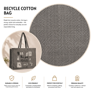 Sac fourre-tout en toile de coton recyclé imprimé sur mesure avec poignées longues, écologique, pour courses et supermarché - Product Image 6