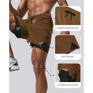 Shorts de sport personnalisés pour hommes, style streetwear, pour l'entraînement et la course estivale, coupe athlétique - Product Image 3