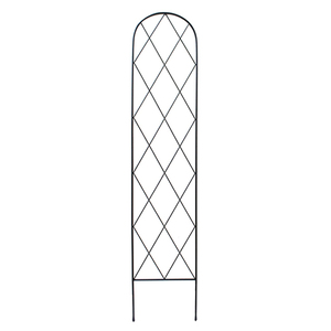 Élégant treillis de jardin noir avec un design cintré pour plantes grimpantes et décoration florale - Product Image 1
