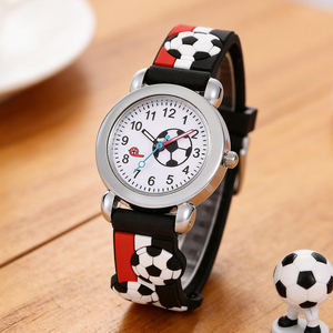 3D Embossed Striped Silicone Strap <b>Football</b> Pattern Children <b>Watch</b> Cute Elementary School Student Gift <b>Watch</b> - Product Image 1