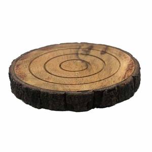 Wholesale Natural <b>Wood</b> Coaster Set Round <b>Wood</b> <b>Slice</b> Coaster Natural Finish Non-Slip Matte Surface Retro Table Decorative Pad - Product Image 1