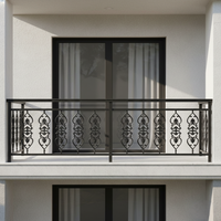 Rampe de balcon et d'escalier robuste et sécurisée, moderne, en fonte gris sablée, sans cadre, résistante à la rouille, garantie 5 ans