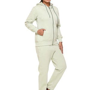 High Quality 100% Cotton Material Made Women Zipper Tracksuits Fully Customized Design Breathable Zip Up Tracksuits For Ladies - Product Image 5