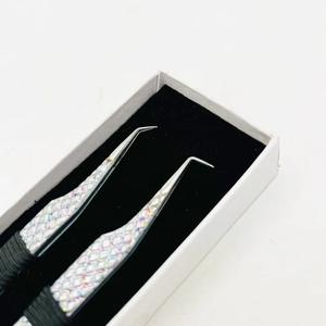 2 Pcs Eyelash Extension Tweezers Set Black Stainless Steel <b>Lash</b> Tweezers Isolation & Volume Tweezers <b>Kit</b> Custom Logo OEM - Product Image 5