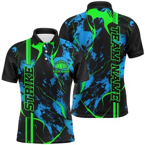 Custom <b>Bowling</b> Polo Shirt Men's Short Sleeve Sublimated Print 100% Polyester Quick Dry Team Name Personalized Front Back Design - Product Image 5