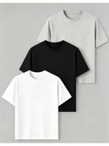 เสื้อเจอร์ซีย์ถักนิตติ้งผ้าฝ้ายเฟรนช์เทอร์รี่สำหรับผู้ชาย คุณภาพพรีเมียม เย็บอย่างดี เป็นมิตรต่อสิ่งแวดล้อม ระบายอากาศได้ดี เนื้อผ้าหนา ทรงโอเวอร์ไซส์ สีน้ำเงินกรมท่า สีดำ - Product Image 4