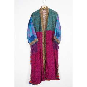 Kimono indio de seda pura, suave, transpirable, romántico, a rayas, cómodo, suave, estilo japonés, ropa de dormir para mujer, floral, primaveral, nupcial - Product Image 3